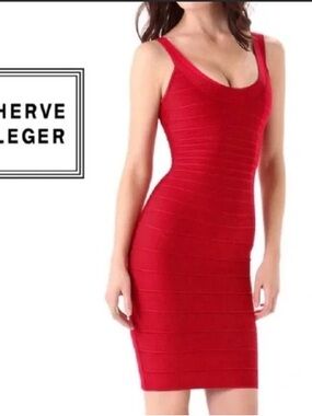 Herve Leger Hot Pink Bandage Sheath Dress